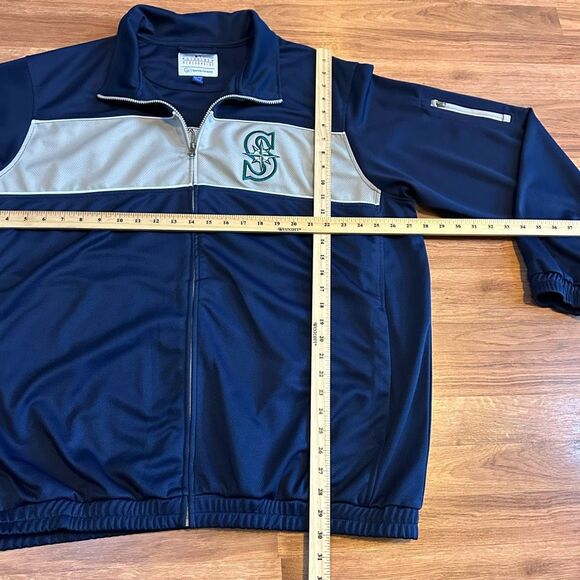 Seattle Mariners Lightweight Full Zip Jacket MLB Blue and Gray | Men Size XXL - Picture 2 of 10